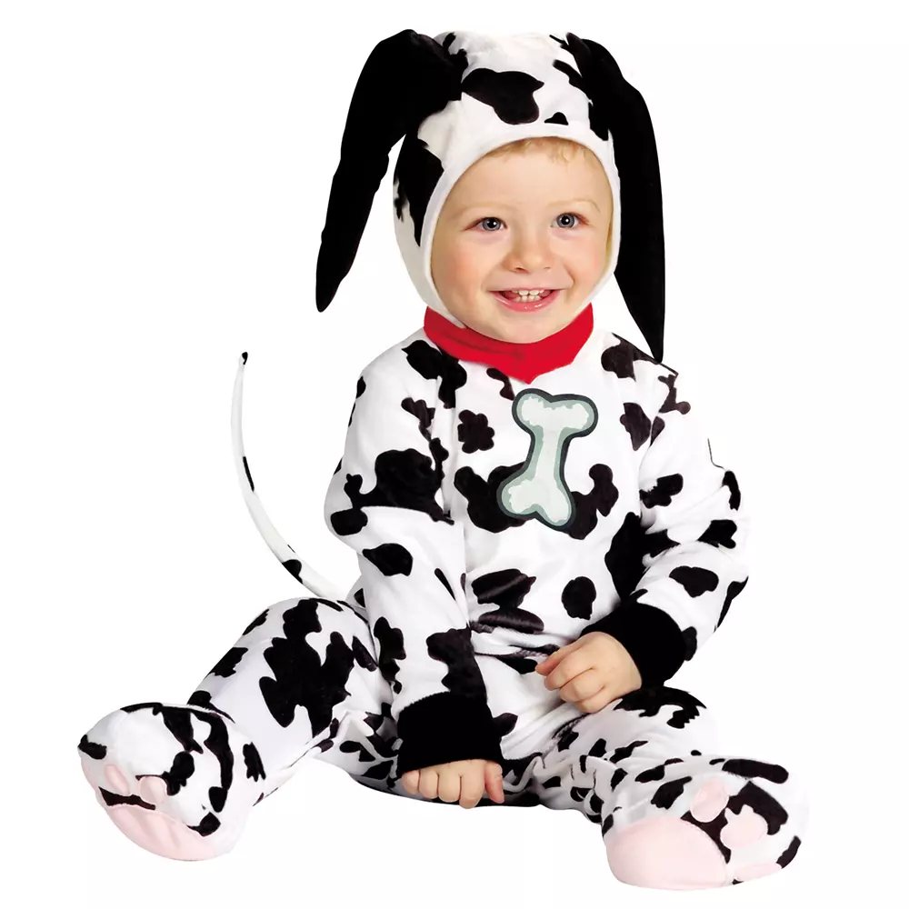 COSTUME VESTITO TRAVESTIMENTO CARNEVALE BAMBINO DALMATA CANE 12/18 MESI CM.  92