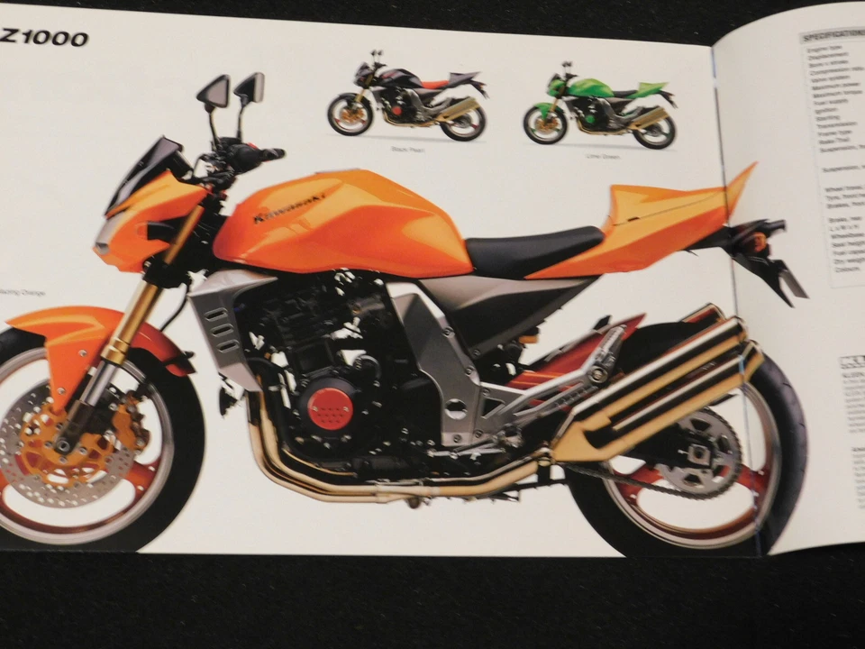 KAWASAKI Z1000 Motorcycle Sales Brochure c2003 - EBAYS BEST BUY - image 2 of 3
