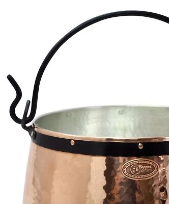 CopperGarden Kupferkessel 10 Liter verzinnt Hexenkessel Kupfertopf Feuerzange - Bild 1 von 4