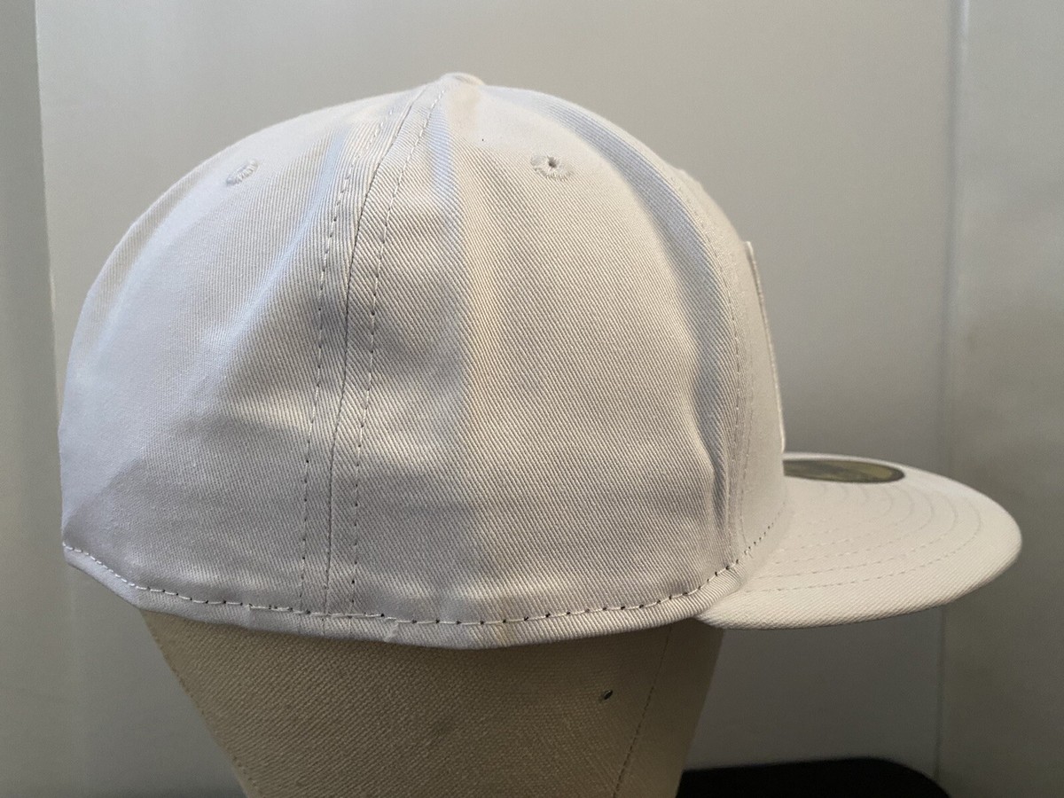 New Era Logo 7 3/8 59Fifty New Era Hat Fitted Cap Men White Brand