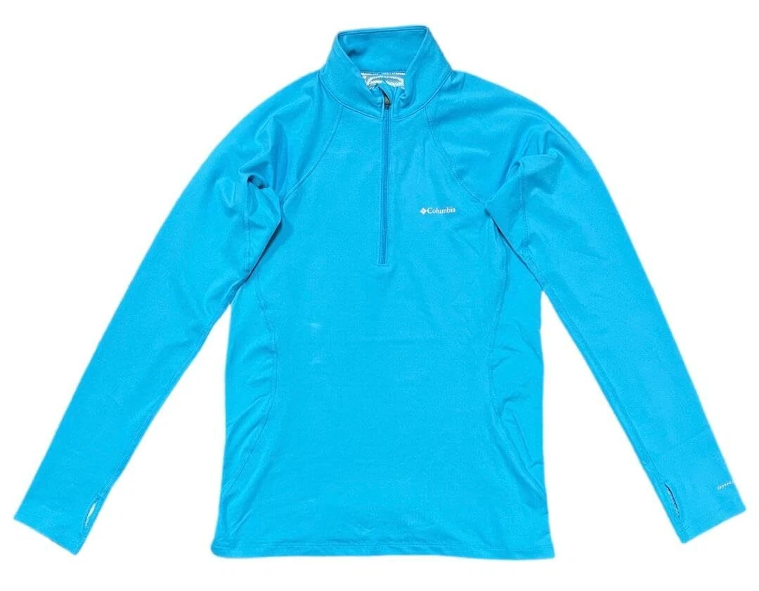 Columbia Womens Midweight Omni Heat Half Zip Baselayer Top Azure Blue WL6171-422