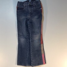 Zanadi Light Wash Jeans W/Multicolored Side Markers Bootcut Girls Size 6X