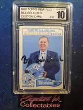 Bill Belichick North Carolina Tarheels Custom Card  w Facsimile  auto