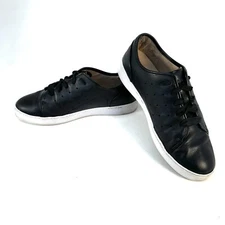 Vionic Keke Leather Lace Up Low Top Casual Shoes Black Women's Size 9.5