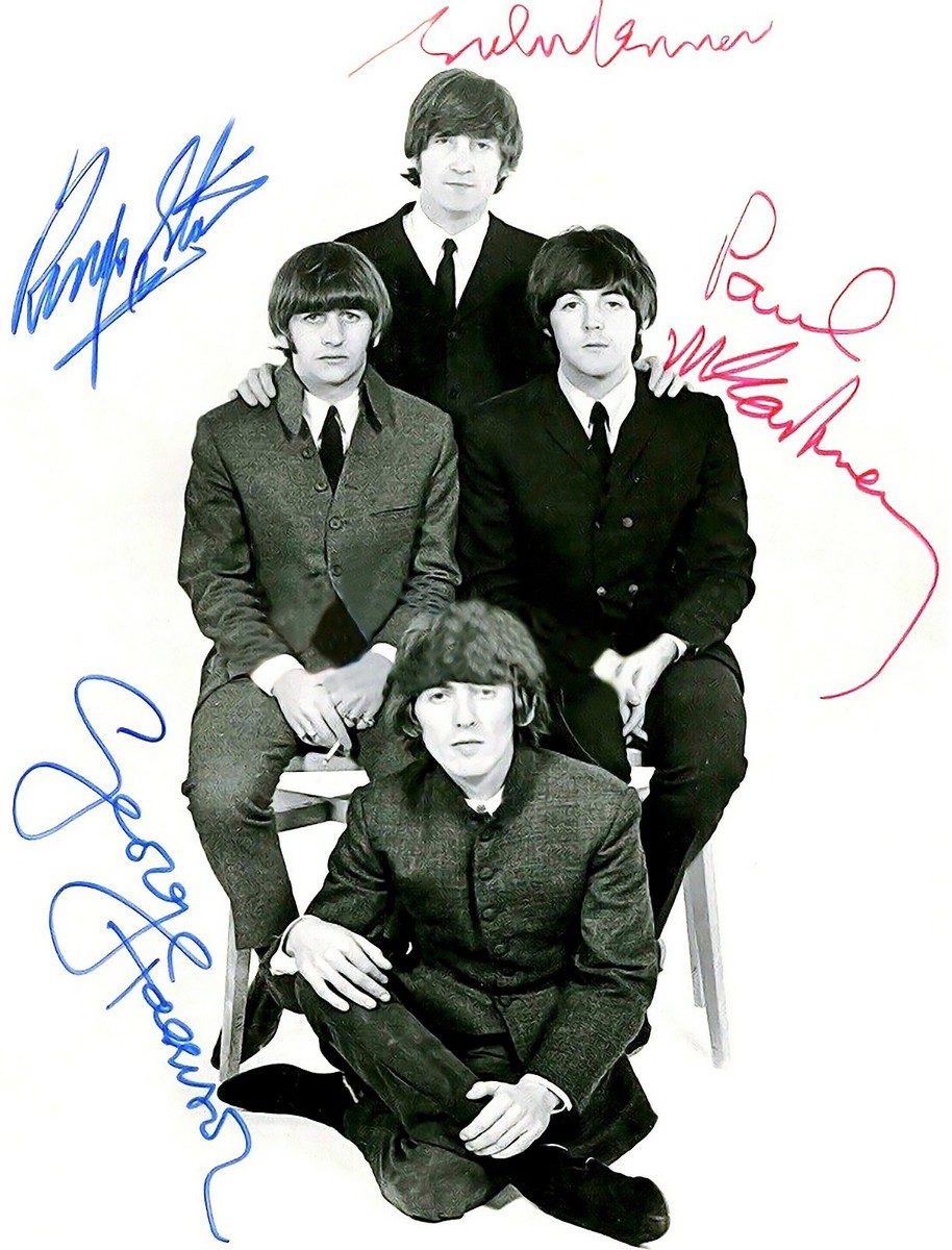 THE BEATLES SIGNED PHOTO AUTOGRAPH 4 MEMBERS ORIGINAL
