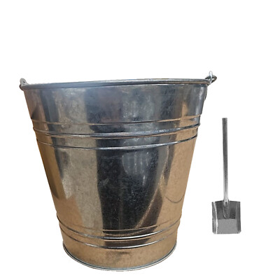 Set 9L Metalleimer mit Stiel Stahl verzinkt + 4'' Schaufel Outdoor Garten
