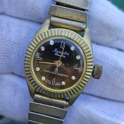 Vintage Remington Electra 23 Ladies Gold Tone Windup Womens