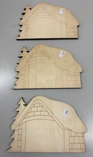 Set di 3 sagome natalizie stalla in legno da decorare 20,5x15 cm cod. 0095