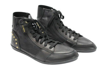 DIESEL Daily Kick Sneakers Women's EU 39 High Top Cow Leather Rivets Black