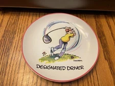 Vintage Finkstom ceramic Golfer plates Centrum Collector Plate Designated Driver