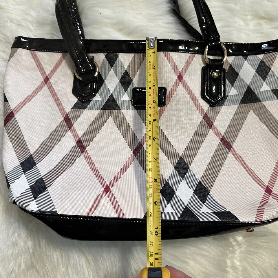 Feral Cat Purse Black Multicolor Pattern Straps Plaid Shoulder Bag - Image 3 of 4
