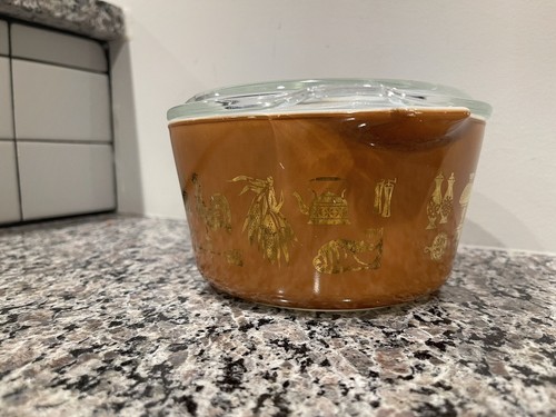 Vintage Pyrex Dish #473 1 qt - Early American With Lid - Picture 2 of 8