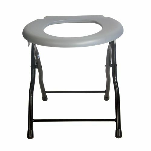 Folding Commode Toilet Chair Steel Portable Camping Seat, 250