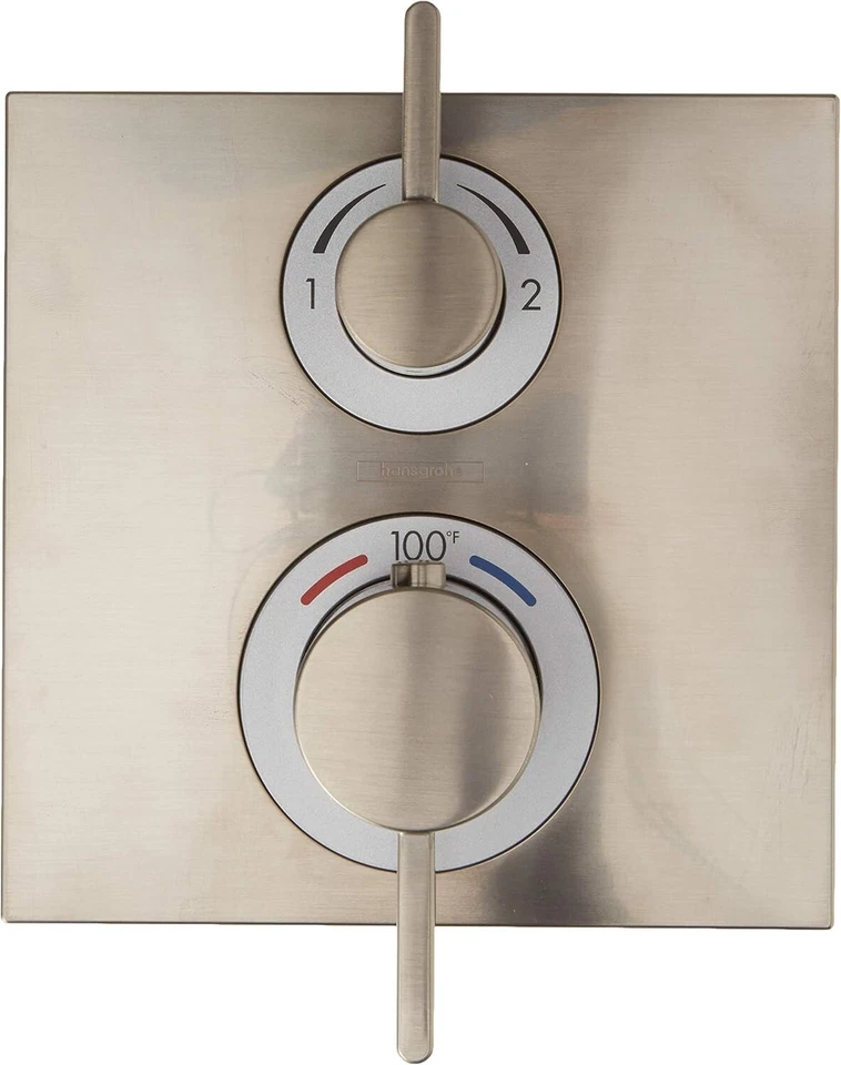 ​Kit de moldura de ducha cuadrada Hansgrohe 15714821 Ecostat en níquel cepillado *menos válvula Foto 2 de 4