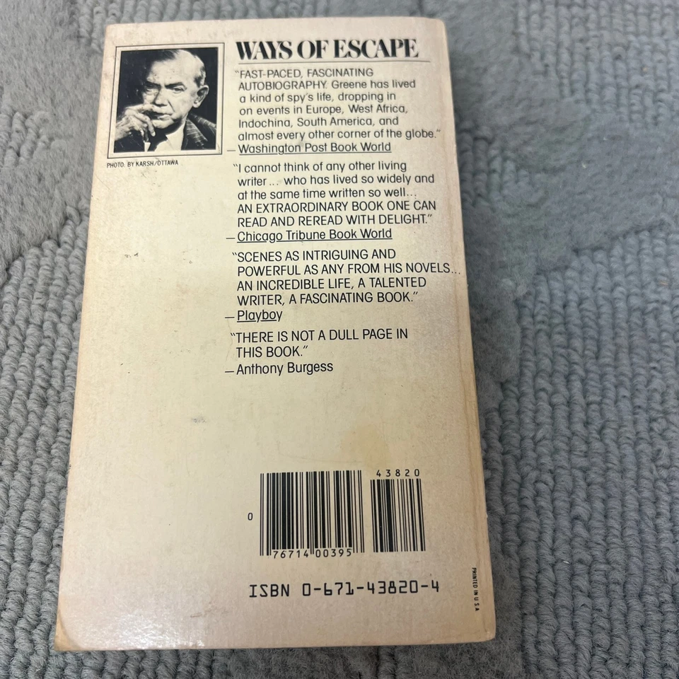 Ways Of Escape Biography Paperback Book by Graham Greene Washington Square Press Foto 2 de 4