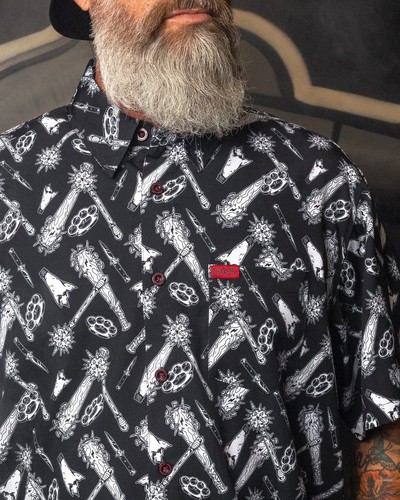 New Dixxon Flannel Co Mens Large The Darkest Short Sleeve Shirt Brass Knuckles - Picture 5 of 11