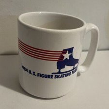 1984 MAXWELL HOUSE U.S. OLYMPICS FIGURE SKATING TEAM MUG Vintage Made In USA
