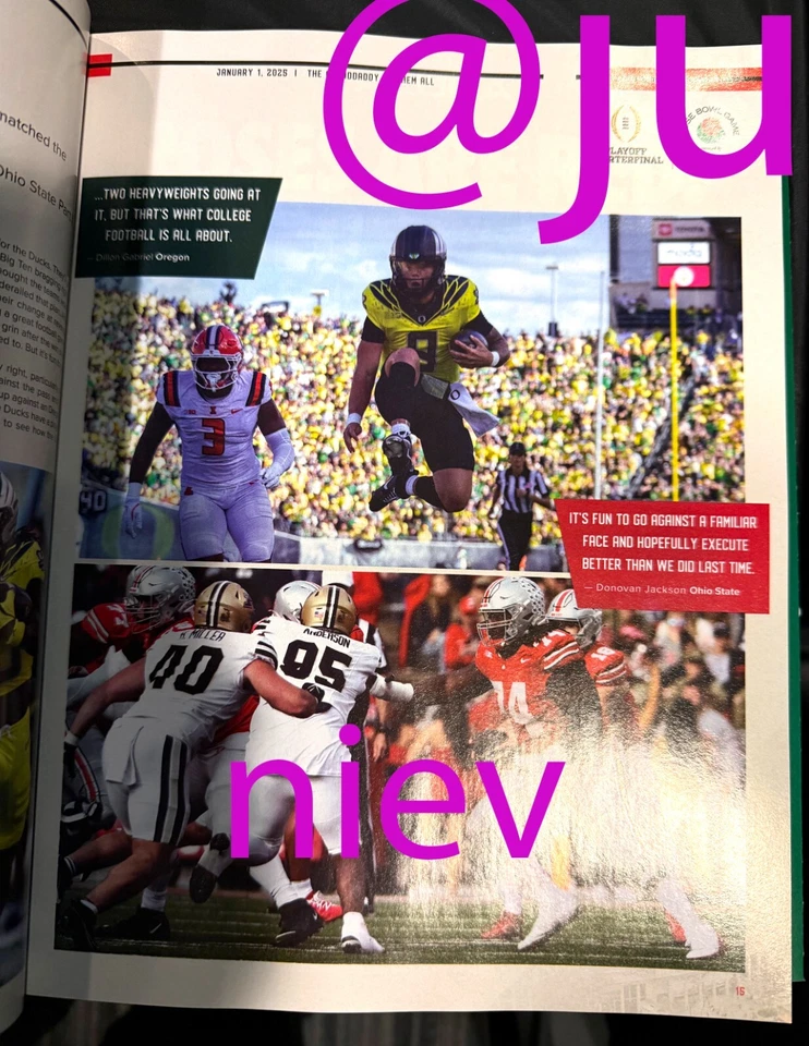 Rose Bowl Oregon 2025 - Programa de juego del estado de Ohio - 1/1/2025 - 100+ páginas - Foto 3 de 4