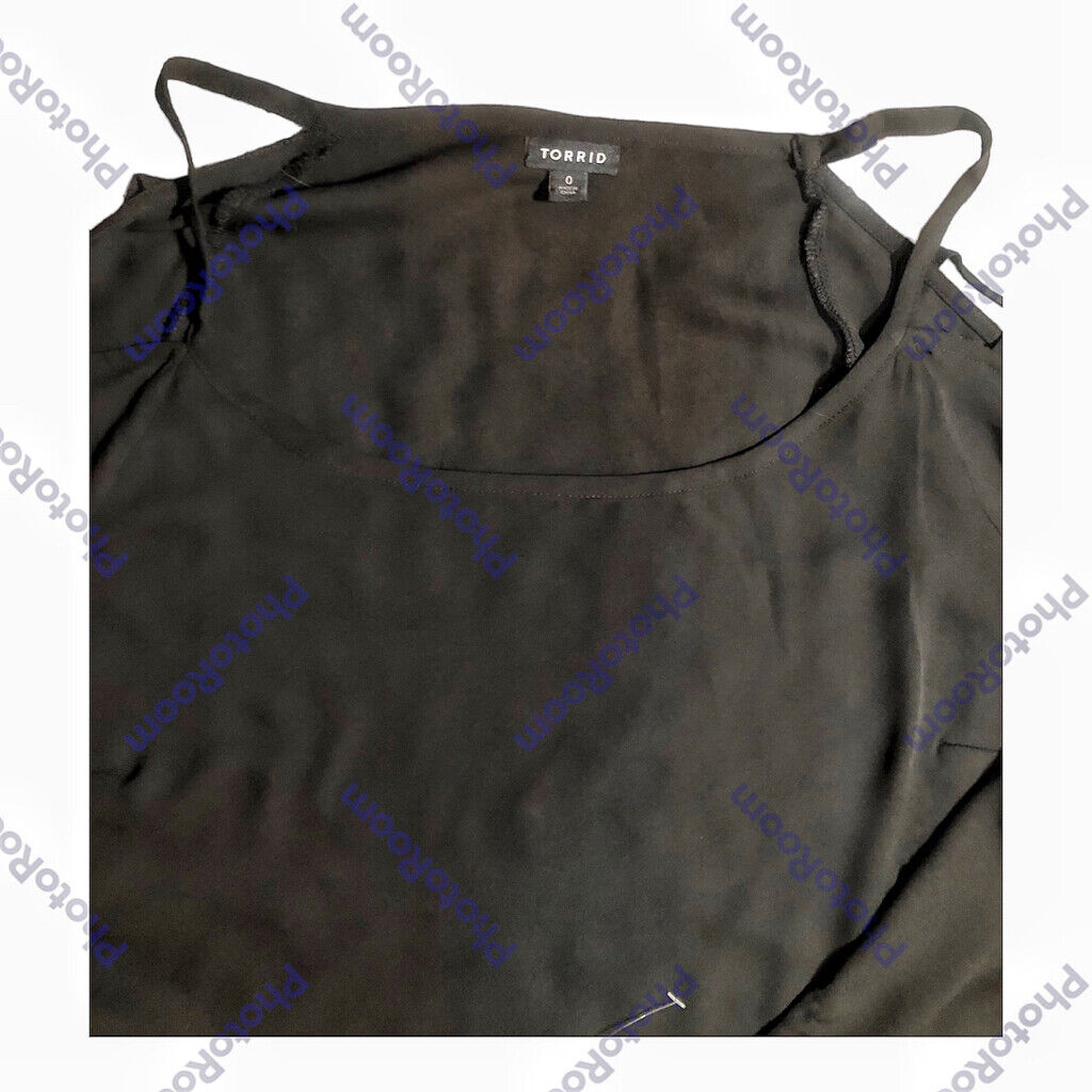 Torrid Black Semi-Sheer Caged Sleeve Blouse - image 4