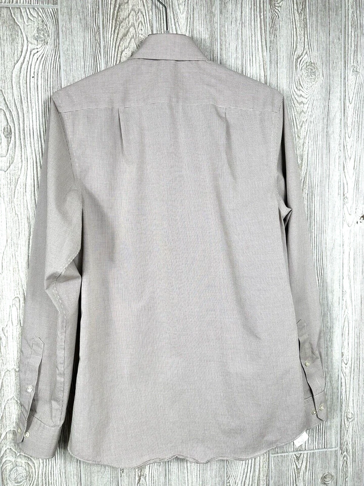 Camisa social RYAN SEACREST marrom xadrez manga longa slim fit 15 34/35 - Imagem 2 de 4