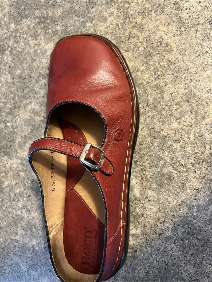 Born Mary Jane Leather Shoes Red Comfort Walking Casual Womens US 6.5 EU 37 - Image 2 of 4