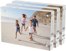 3Pcs Acrylic 4x6 Picture Frames 20 Thicker Freestanding Double Sided Magnetic