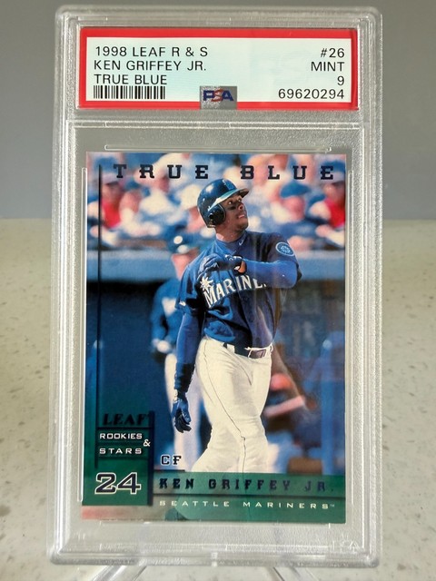 1998 Leaf Rookies&Stars 'True Blue' Ken Griffey, Jr. #26 /500 PSA Mint 9