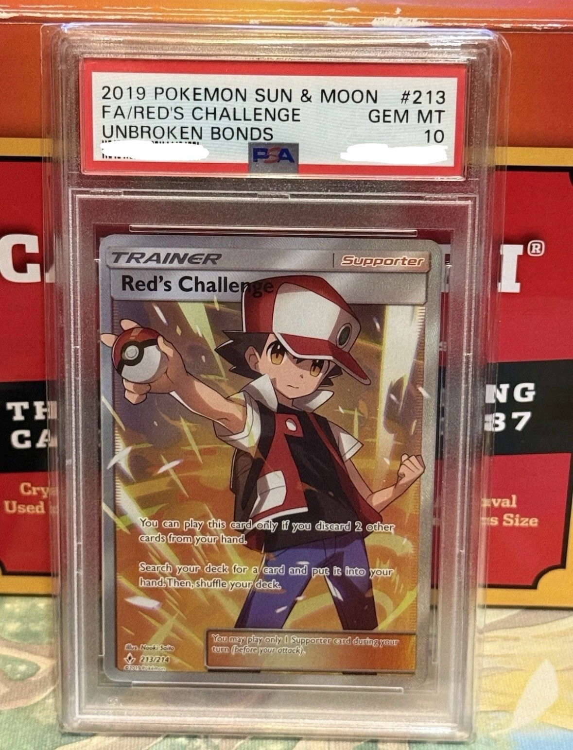 Pokemon Red's Challenge Unbroken Bonds Full Art #213 PSA 10 Gem Mint