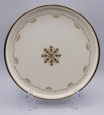 Vtg Fissler ASTA Enamelware Tray Hot Plate W Germany Gold Blossom or Snowflake
