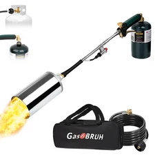 GasBRUH Heavy-Duty Propane Weed Torch Burner 360K BTU w/ 8.8FT Hose & Storage Ba