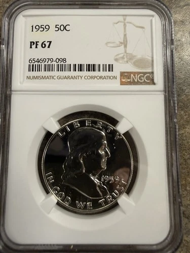 1959 FRANKLIN PROOF HALF DOLLAR  NGC PF 67