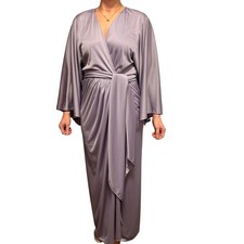 VTG 70s Halston IV x Dorian Lilac Qiana True Wrap Gown | ILGWU Made - RARE