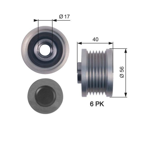 Generatorfreilauf Gates OAP7129 Drivealign™ FüR Nissan-image
