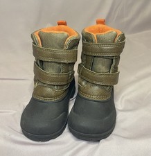 Carter's Deltha kids' cold weather snow boots in brown/olive and orange Size 6