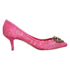 DOLCE & GABBANA Shoes Pink Taormina Lace DEVOTION Pumps EU35.5 / US5 RRP 970usd