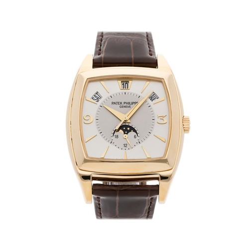 Patek Philippe Gondolo Calendario Gold Auto 51mm x 38mm Silver Strap 5135J-001