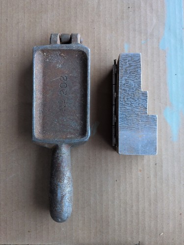 Vintage Lead Sinker Fishing Molds. Lot Of Two.