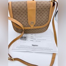 Authentic Vintage Gucci GG Supreme Flap Canvas Crossbody Bag