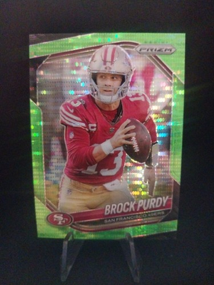 #ad #ad 2025 Panini Prizm Brock Purdy #255 Neon Green Pulsar Prizm $4.25