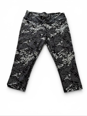 Nike Dri-FIT Women's M Gray Black White Pattern Capri Athletic Tights