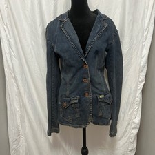 Levi's Signature Women's Denim Blazer Jacket - Size L Cotton