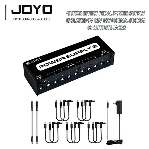 JOYO JP-02 Effect Pedal Power Supply 10 Port 9V/12V/18V With Pedal Connect Lead
