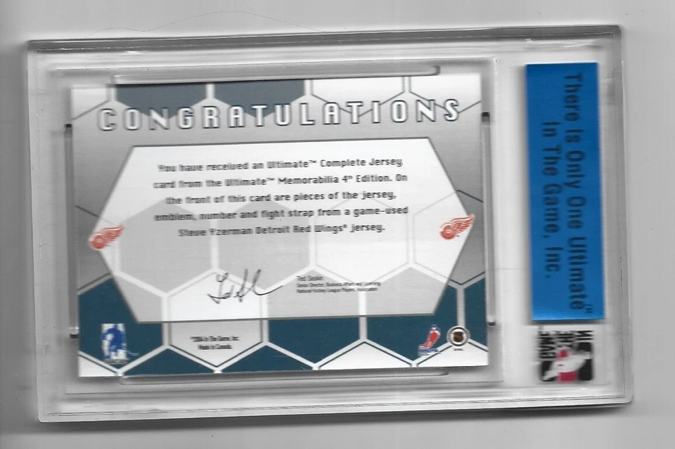 2015 ITG Final Vault Sapphire 1/Ultimate Complete Jersey Steve Yzerman - Image 2 of 2