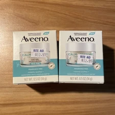 Aveeno Calm + Restore Oat Gel Moisturizer 0.5oz Travel Size Sensitive Skin Lot 2