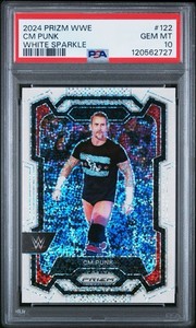 2024 Panini Prizm WWE CM PUNK White Sparkle PSA 10