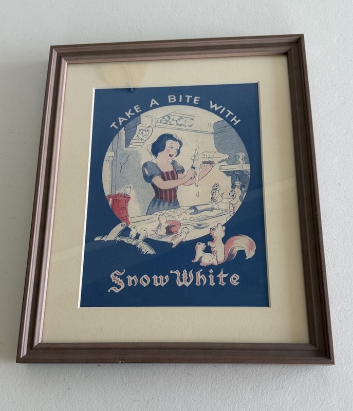 Reproduction Antique VTG 1938 Bullock’s Tea Room LA Snow White Kid’s Menu Framed