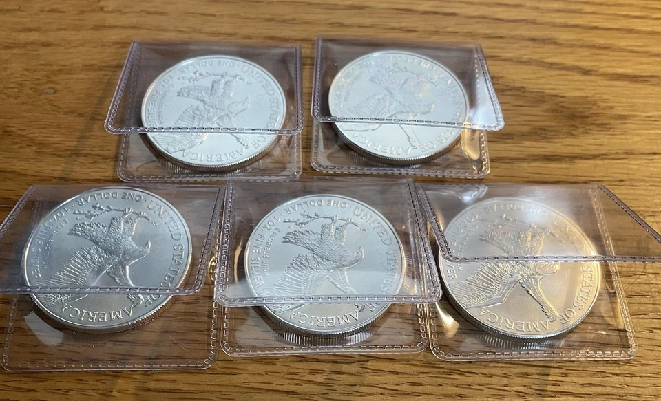 Lot of 5 - 2024 $1 American Silver Eagle 1 oz BU - Image 2 of 2