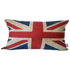 The Union Jack British Flag Cotton Linen Square 20" x 12" (Pack of 1)