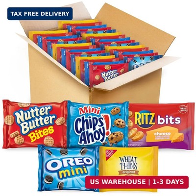 OREO Mini Cookies, Mini CHIPS AHOY! Cookies, RITZ Bits Cheese Crackers, Nutter B