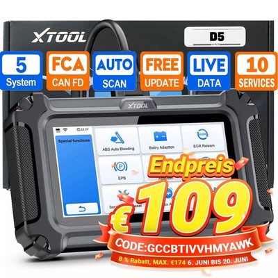 XTOOL D5 Profi KFZ Diagnosegerät Auto Fehler Auslesen OBD2 Scanner 5System TPMS